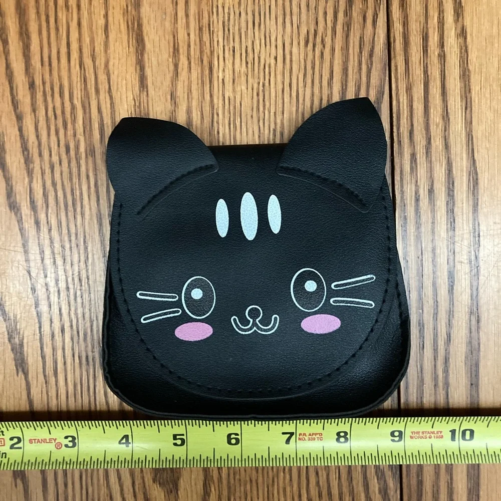 🖤BLACK🖤CATpurse stitched faux leather w/adjustable strap & snap closure✨NEW✨